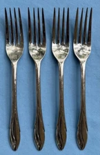 Set of FOUR Yamazaki De Sousa Iris Stainless Steel Salad Forks