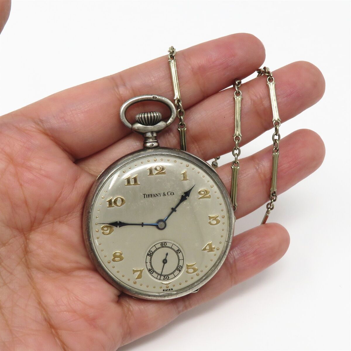 NYJEWEL Vintage Tiffany & Co Sterling Silver Pocket Watch W NYJEWEL Vintage Tiffany & Co Sterling Silver Pocket Watch W