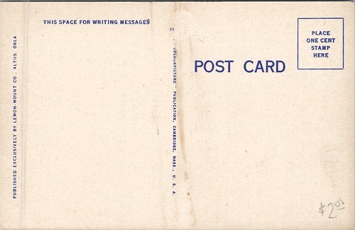 Postal de colección Altus Junior High School, Altus Oklahoma Wpc4 - Imagen 3 de 3