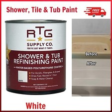RTG Shower  Tub Refinishing Paint, Scratch Resistant, White Satin, 1 Qt, DIY Re