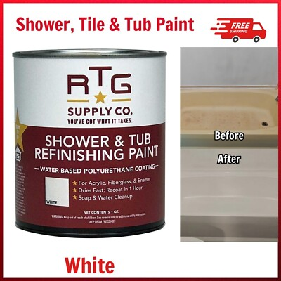 #ad #ad RTG Shower amp; Tub Refinishing Paint Scratch Resistant White Satin 1 Qt DIY Re $43.59