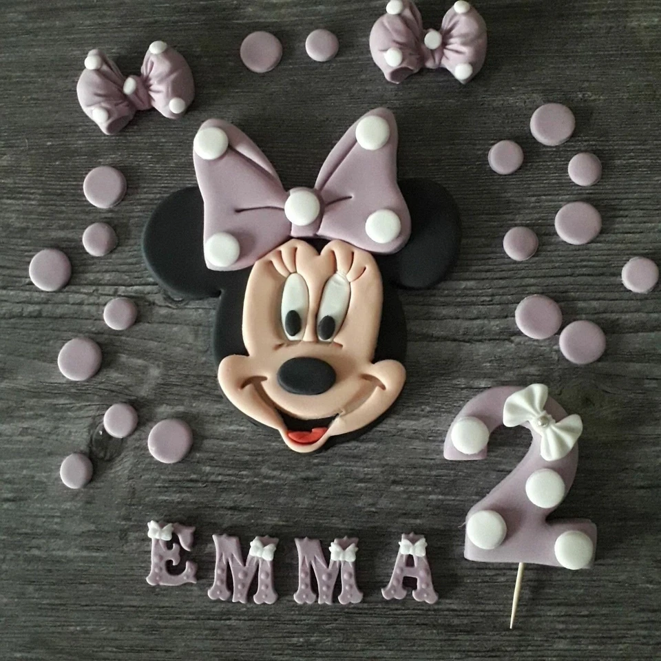 Minnie Mouse Tortendeko Aufleger Fondant Kinder Geburtstag Tortenfiguren CakeTop - Bild 4 von 4
