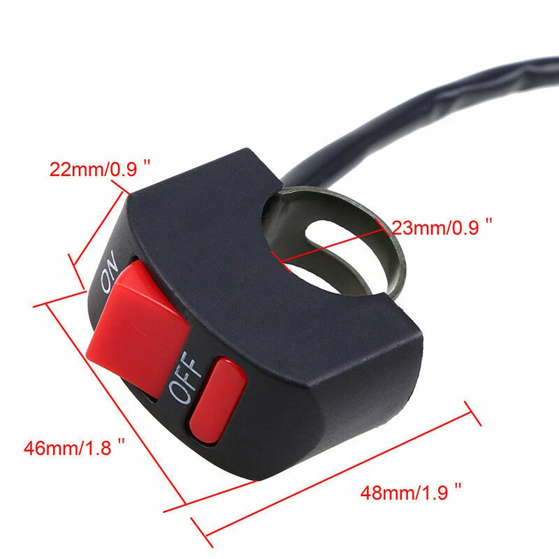 Bocina de luz de manillar para motocicleta ATV 7/8" interruptor de encendido y apagado Pit Bike botón de apagado Foto 4 de 4