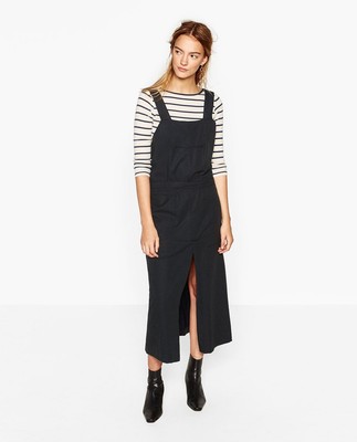dungarees midi dress