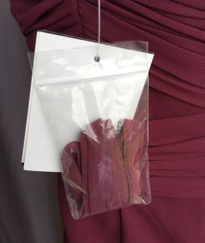 David's Bridal weinrot Chiffon trägerlos volle Länge Kleid Größe 2 neu mit Etikett $ 159,95 - Bild 6 von 8