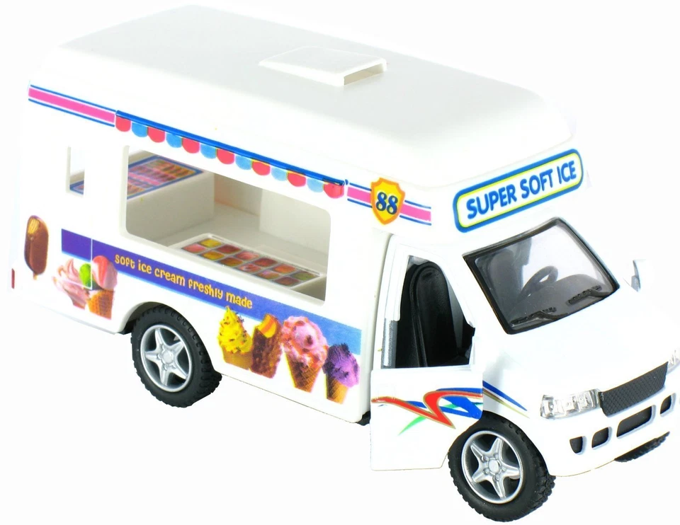 Kinsmart Softy Ice Cream Truck diecast model with pull back action 5" fun toy - Image 2 of 3