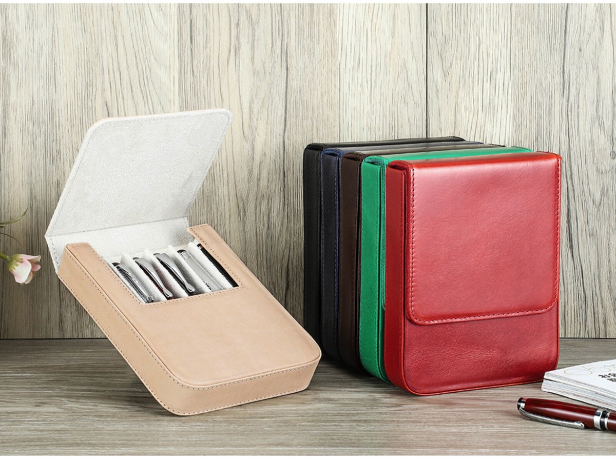 Luxury Genuine Leather 3 Slots Pen Case With Removable Pen Tray Holder Pencil Case Office School.jpg 350x350xz.jpg