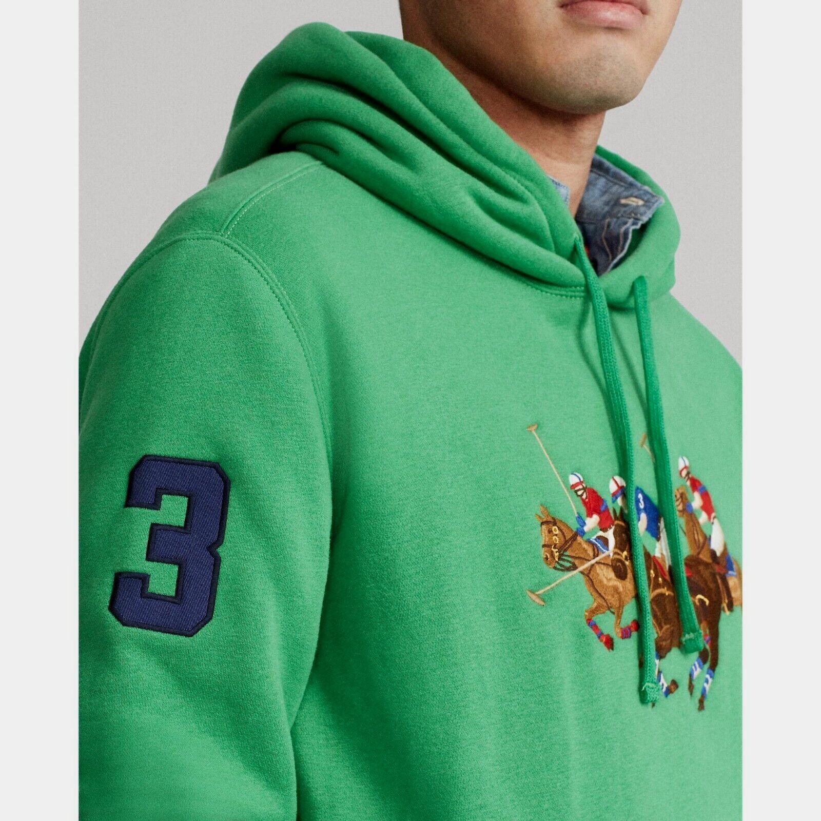 Polo Ralph Lauren uomo grande e alta LT equitazione tripla pony player felpa con cappuccio verde