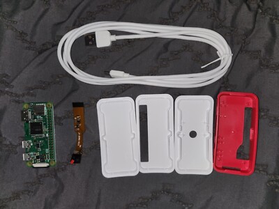 Raspberry Pi Zero W v1.1 with case, USB, and Adafruit Pi Zero Camera