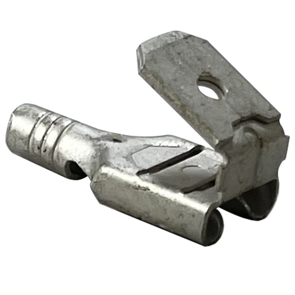 (100) Non-Insulated Piggy Back Terminal 16-14 Gauge 1/4" .250 Tab Wire Connector - Image 3 of 4