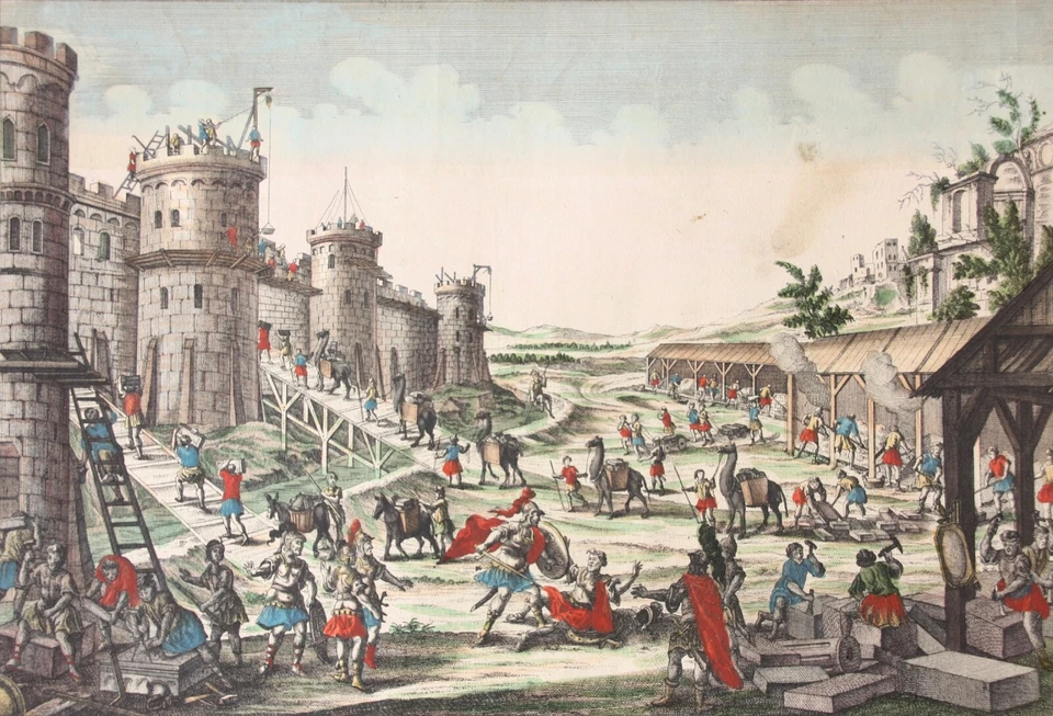 Georg Balthasar Probst (1732-1801), altkol. Kupferstich, "Remus est tué" um 1750 - Bild 2 von 4