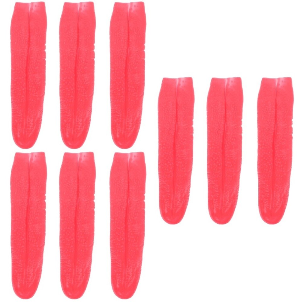 3 Pieces Artificial Tongue Prop Costumes Red Long False Cosplay Props