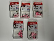 Lot of 5 Eagle Claw 10cnt. 1/32oz Ball Head Jigs Pink and White Bulk