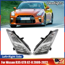 2x Full LED Headlights DRL Projector Headlamps For Nissan R35 GTR GT-R 2009-2022
