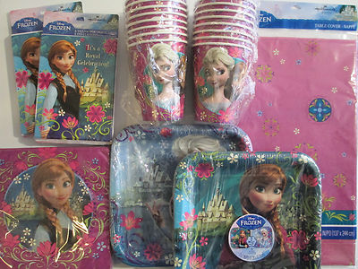 FROZEN Disney  Birthday Party Supply Kit Pack for 16 w/ Invitations & Thank yous