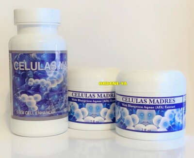 Cellulas Madres AFA Extract Bundle 60 Capsules Each + 2 Creams Stem Cell Support