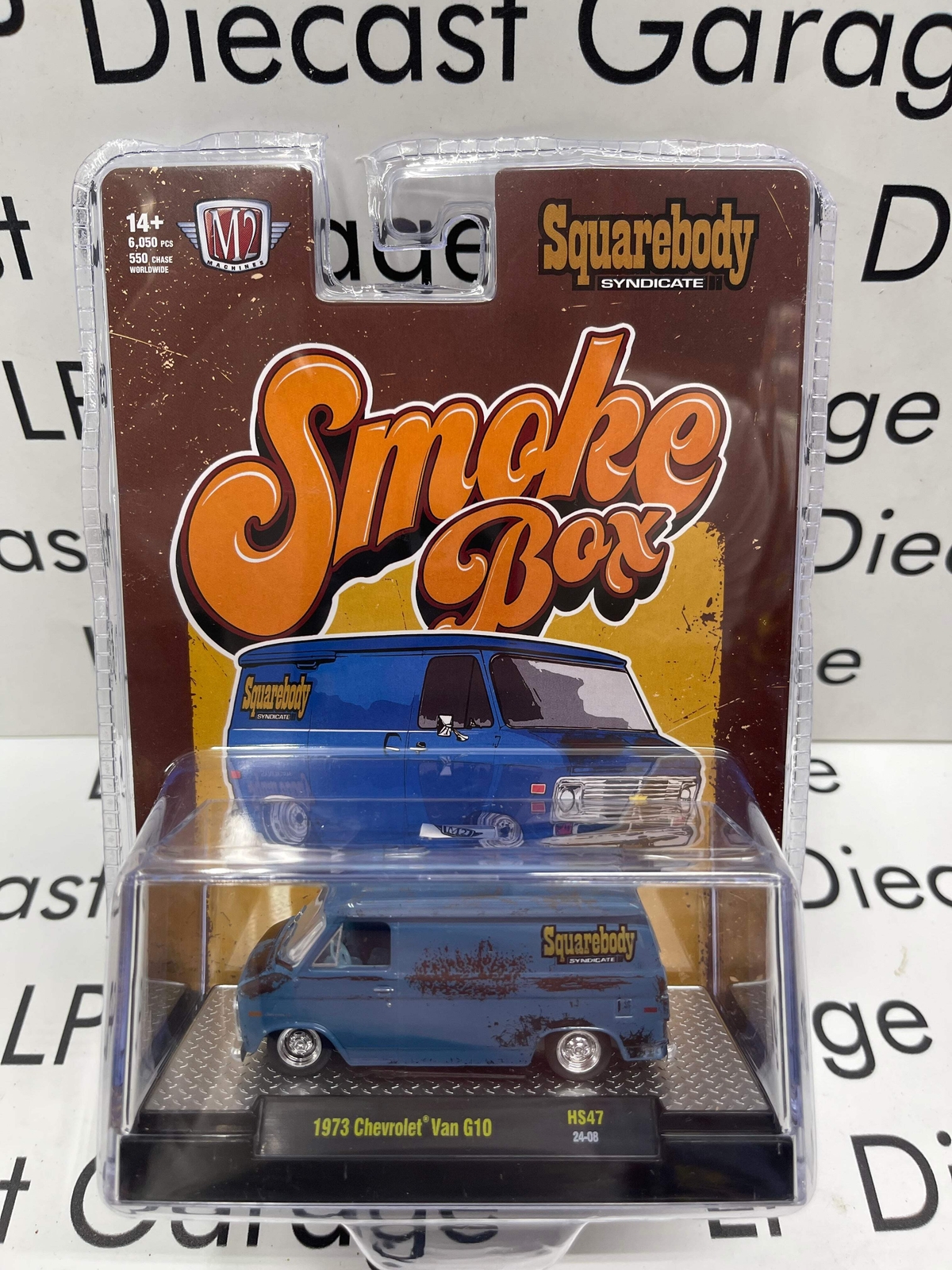M2 1973 Chevrolet Van G10 Smoke Box Squarebody Syndicate 1:64 Diecast