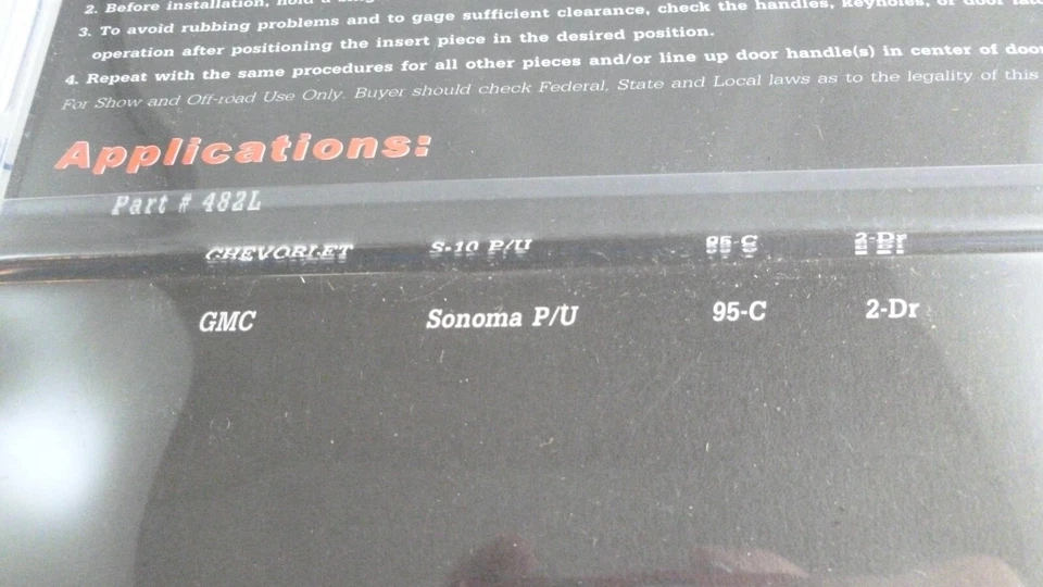 482L Tailgate Door Lever Handle Cover Chevrolet GMC Sonoma Jimmy Truck Foto 2 de 4