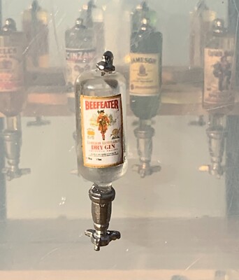 Puppenhaus Beefeater Gin Flasche in Zinnoptik Maßstab 1:12 Kneipe SM tumdee