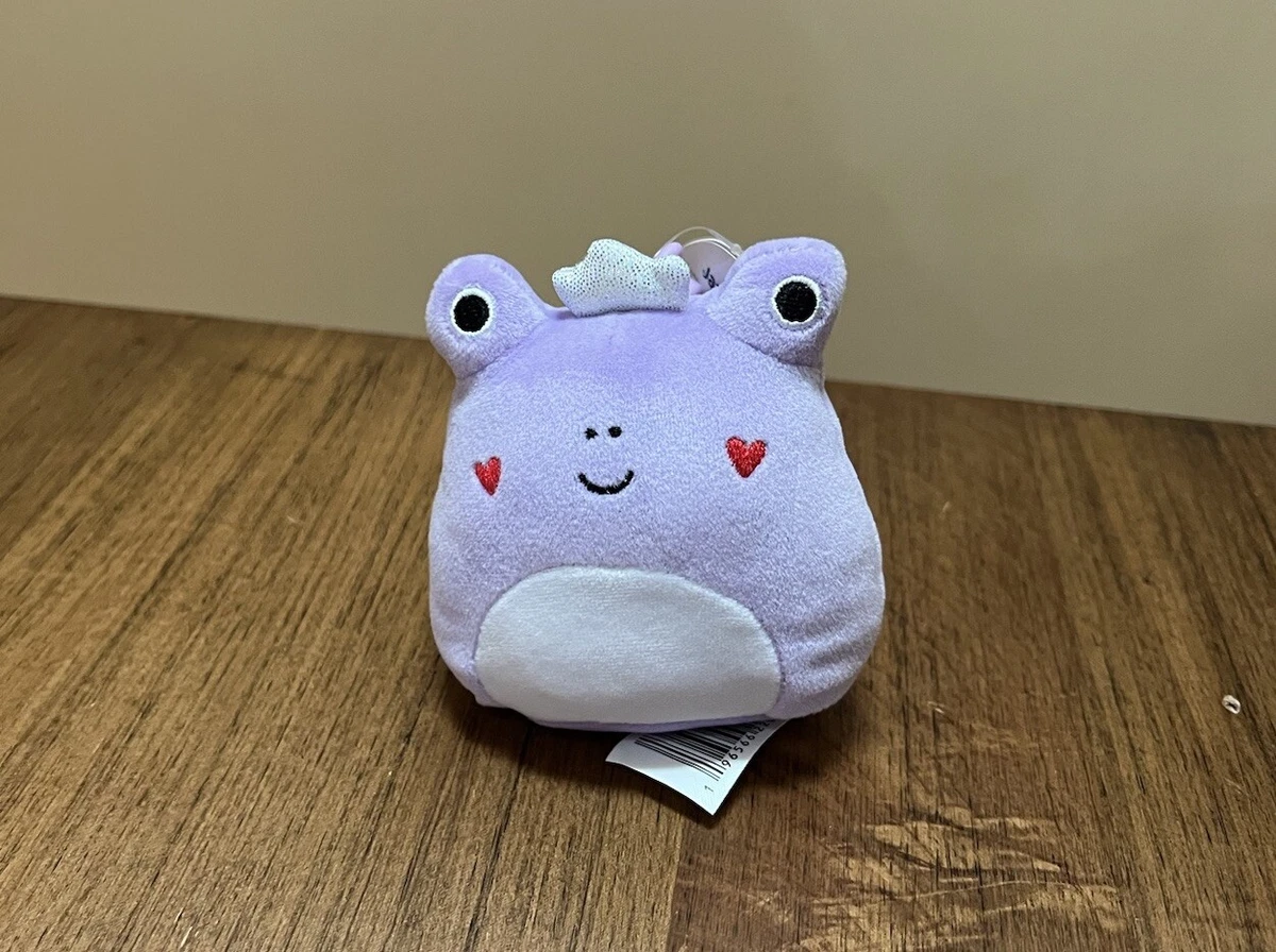 Squishmallow Purple Frog Valentine Francine Hearts Bag Backpack Keychain Clip On