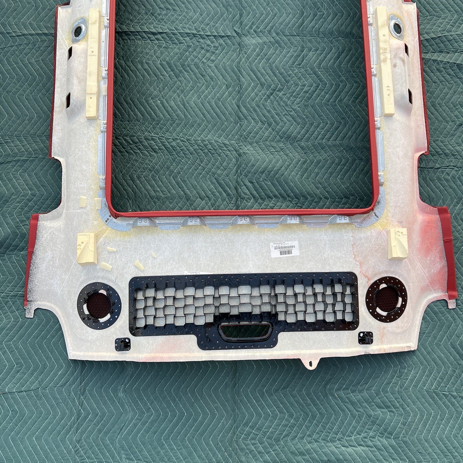 Bentley Bentayga 16-20 Red Leather Roof Upper Headliner Cover Trim Panel OEM