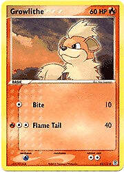 Pokemon EX Fire Red & Leaf Green  64/112 Growlithe Card
