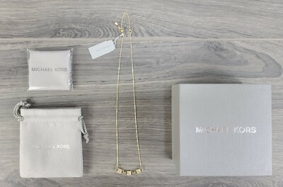 Michael Kors Pave Link Necklace (Gold)