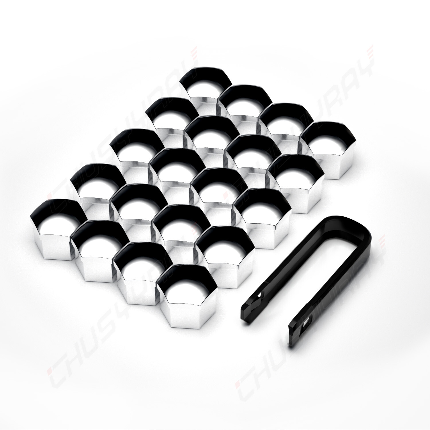 20*19mm silver Wheel Tire Hub Screw Bolt Cover Nut Cap Lug Decoration For Car