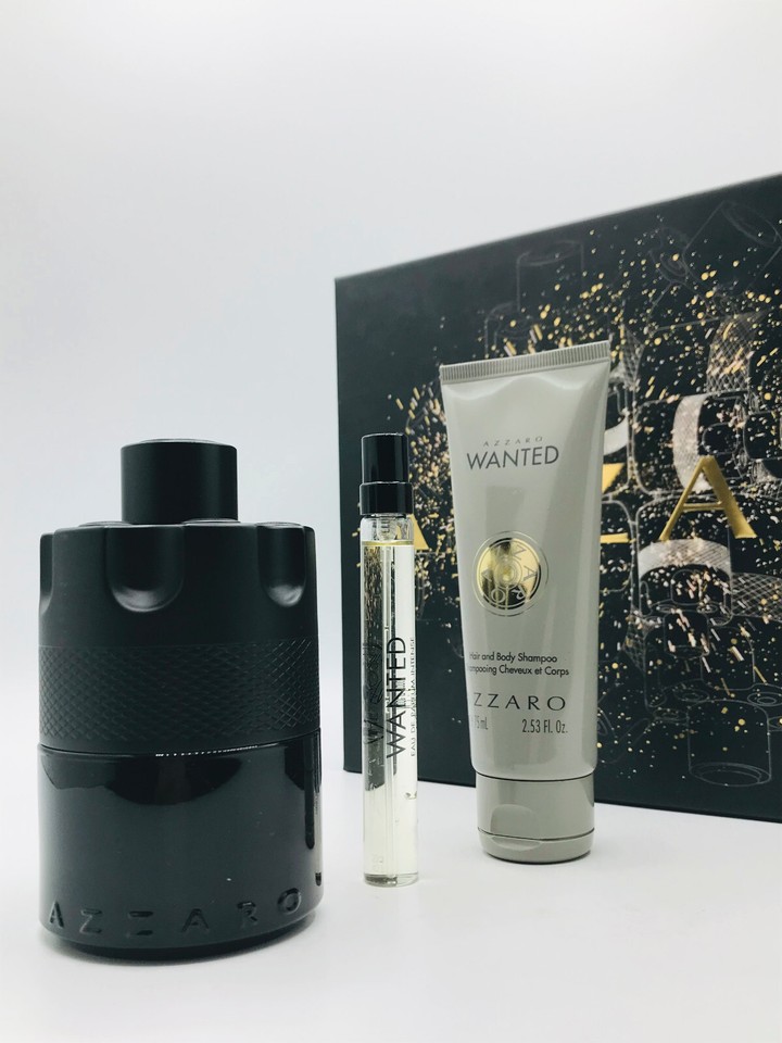 Azzaro The Most Wanted Men 3pc Set EDP Spray 3.3 oz Body Wash 2.5