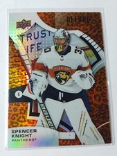 2021-22 UPPER DECK ALLURE LEOPARD SPENCER KNIGHT RC ROOKIE ICE HOCKEY CARD #135