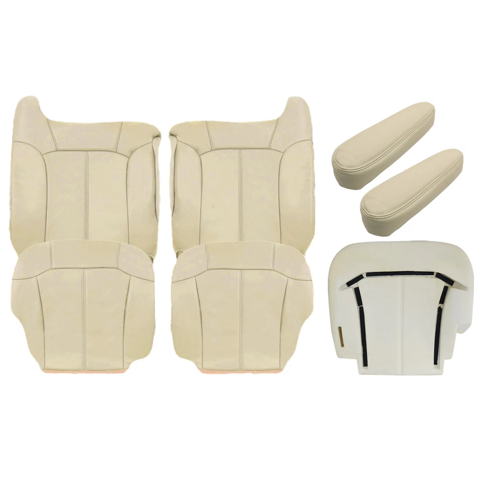 Cubierta de asiento delantera de repuesto bronceada y almohadilla de espuma para Chevy Tahoe LS LT 2000 2001 2002 Foto 2 de 4