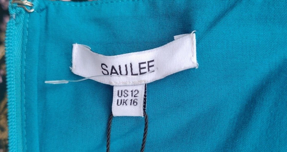 Sau Lee бирюзовый металлический парчи крест с бретелью через шею мини-платье коктейльное праздник 12 новый с Ярлыками - Изображение 4 из 4