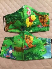 7-12 Years Old Pooh Kids Handmade Face Mask Washable Reusable - Lot Of 2