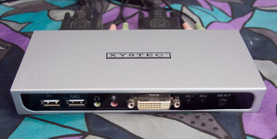 KVM-Schalter 2 PC DVI Sound USB/Tastaur, Maus