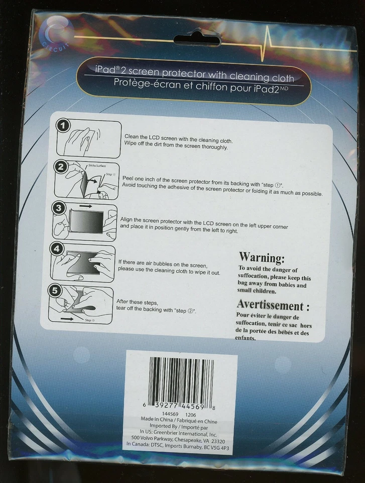ipad 2 screen protector + Cleaning Cloth Protects from Scratches B5-B22 - Image 2 of 2