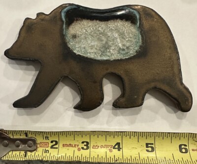 Unique Dock 6 Pottery Bronze Bear Geode Crackle Trivit Hot plate Kitchen Decor
