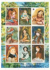 Pierre Auguste Renoir impressionist artist 1998 MNH stamp sheetlet