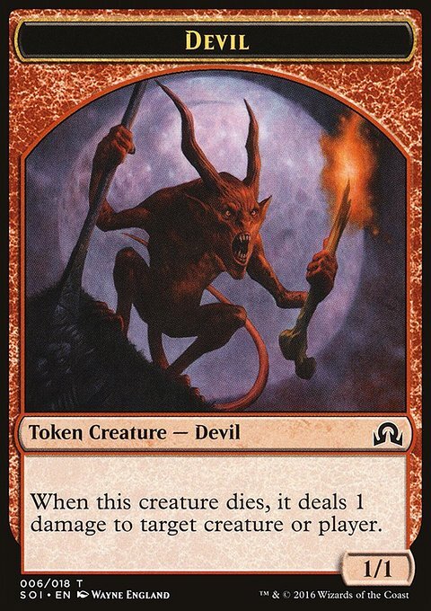 MTG Magic the Gathering Token - Devil (6/355) Shadows over Innistrad LP