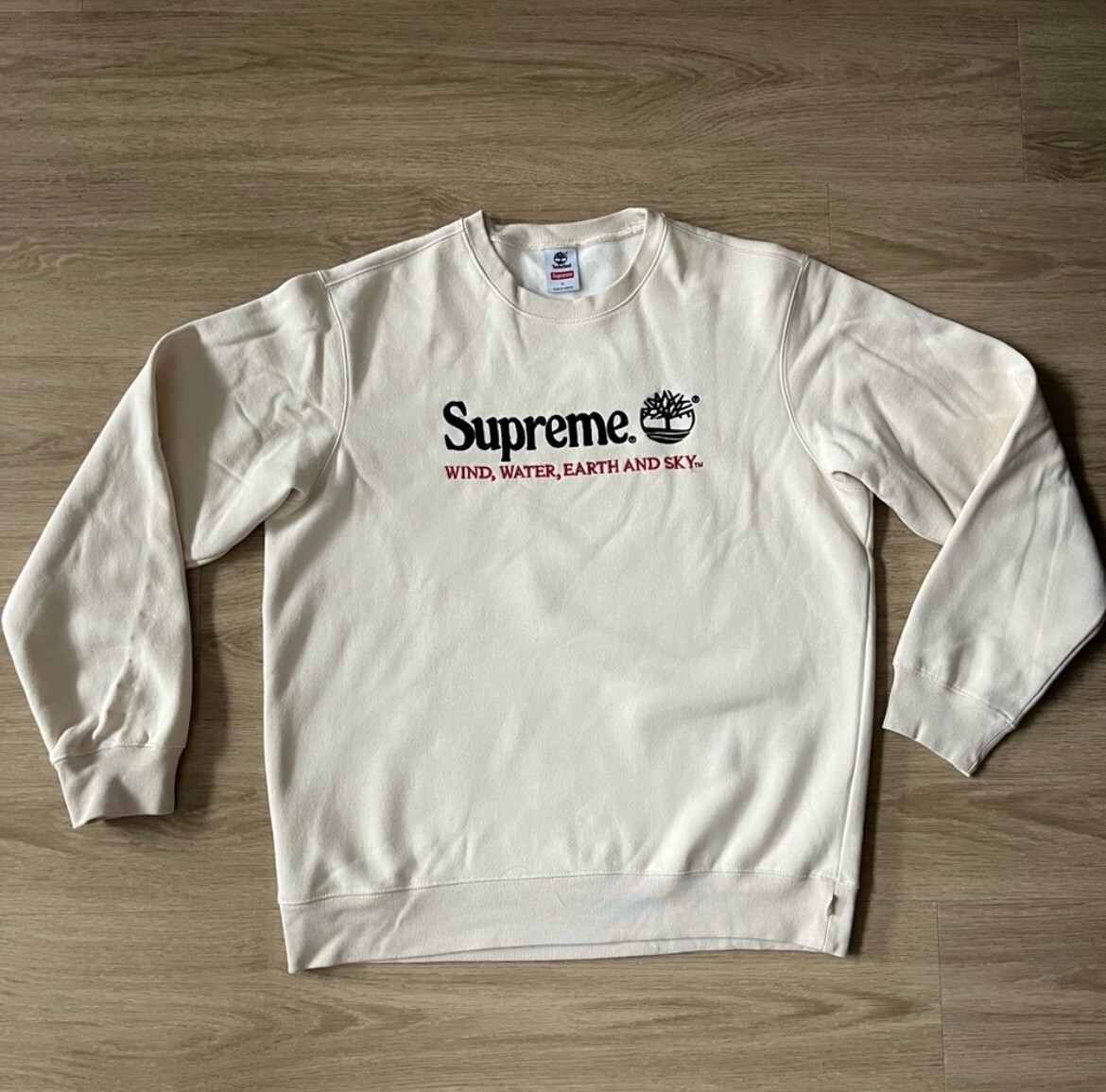 2020 Supreme x Timberland Crewneck Natural Size Large L | eBay