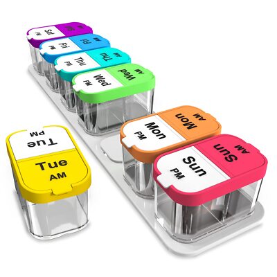 Extra Large Weekly Pill Organizer 2 Times A Day Medicine Cases Boxs For ...
