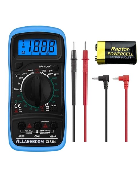 Multimeter Digital, Voltmeter, StrommessgeräT, Batterietester, Blau - Jeder-image
