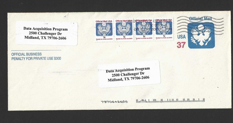 U.S. Scott #UO91 Official Mail Entire Used F-VF SCV$15++