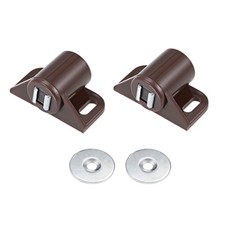 Magnetic Latches Catch (1.38" x 0.87") 2Pcs, Plastic Cabinet Magnet Latch Brown
