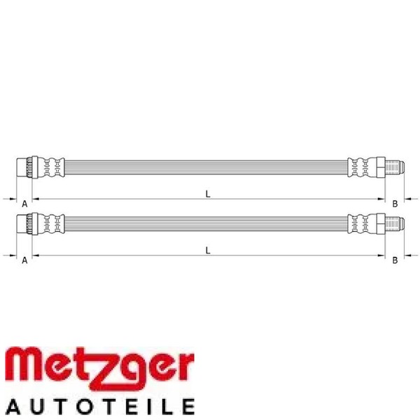 2X Bremsschlauch Metzger 4110934 2 BremsschläUche Rechts Links Hinten-image