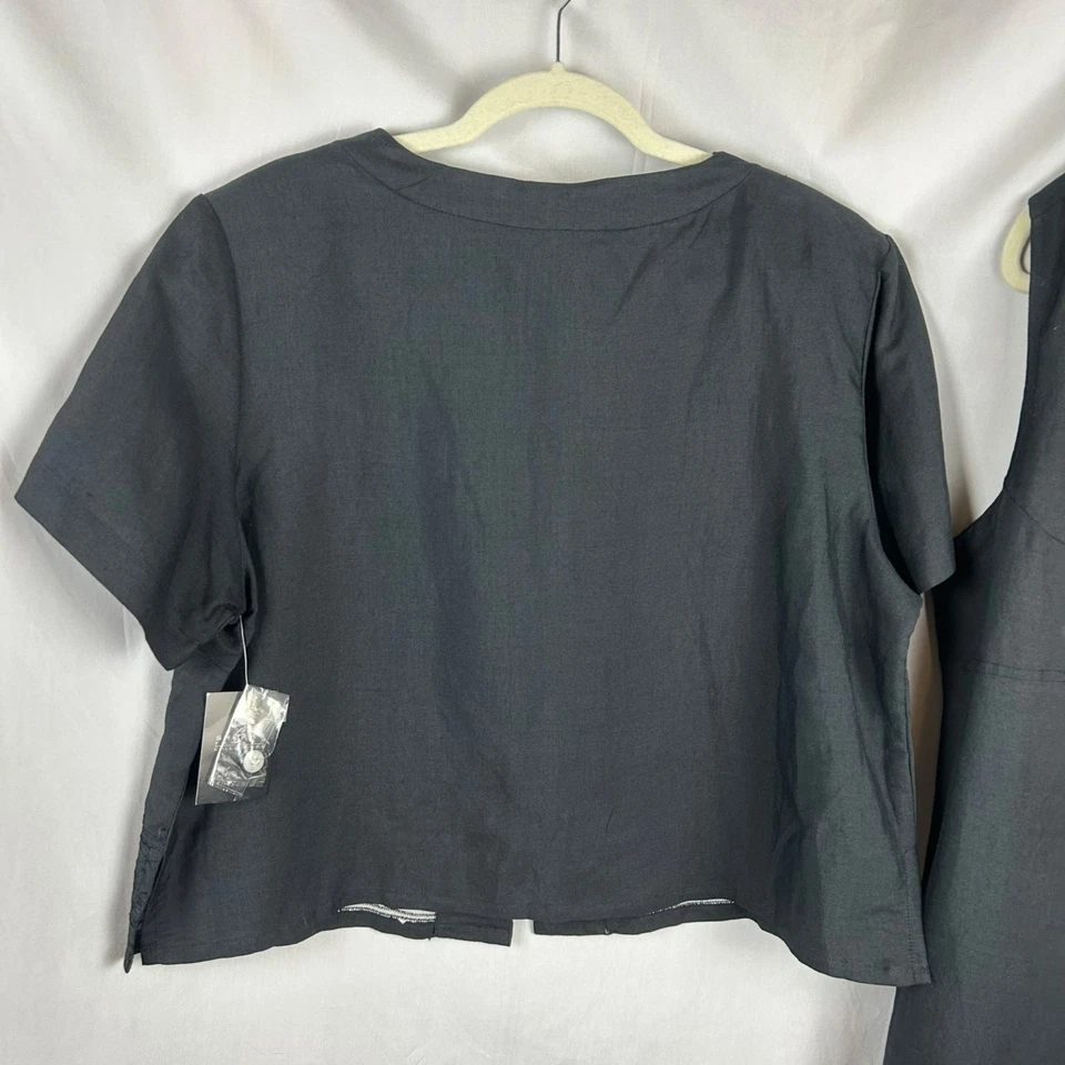 NUEVO Vestido Chaqueta Sherry Taylor 2 Piezas Vintage Años 90 Mujer Plus 1X Negro Lagenlook Foto 4 de 4