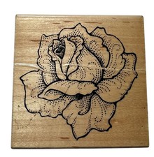 Stampendous Rose Rubber Stamp Wood Mounted Floral Large Botanical Craft