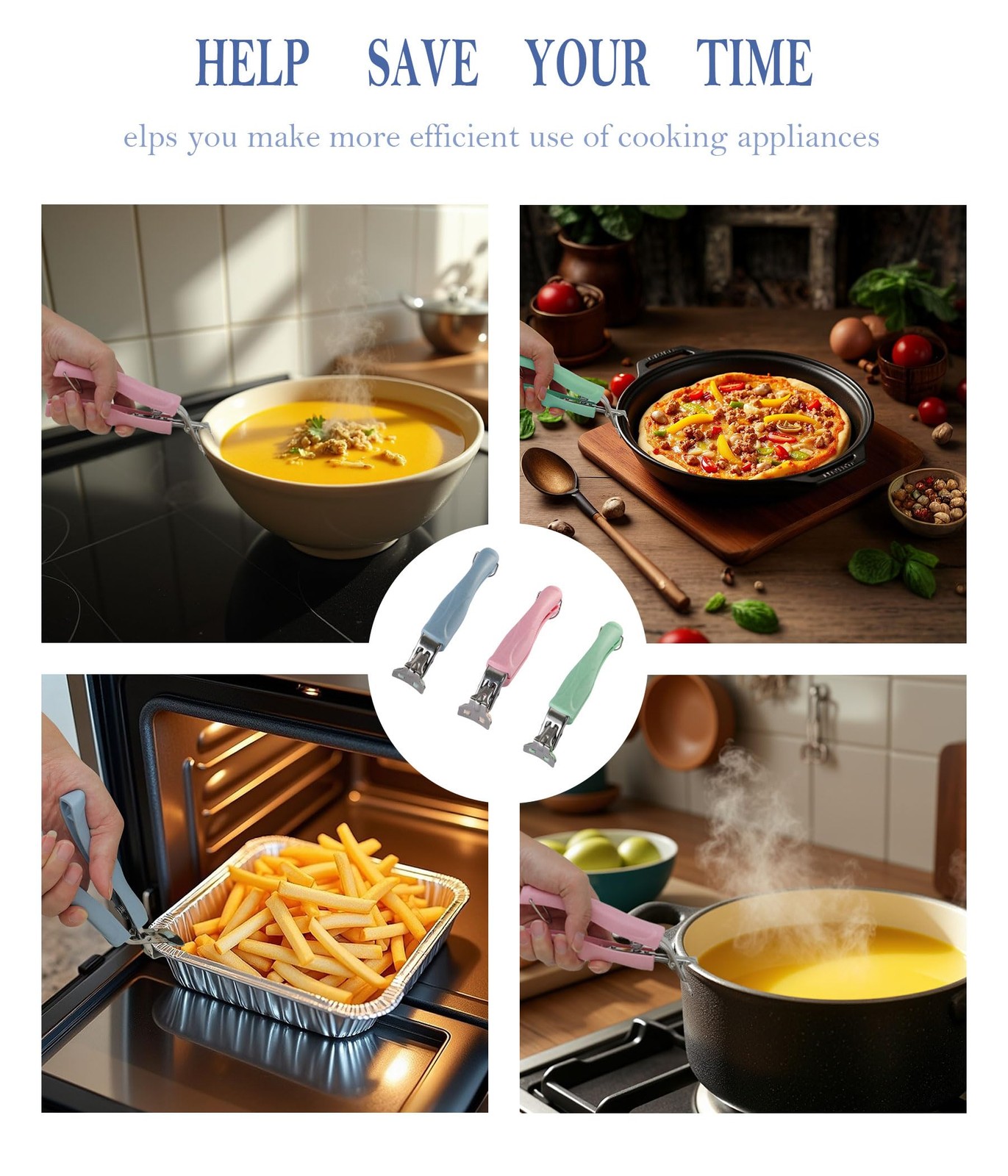 Stainless Steel Anti-Scalding Hot Bowl Dish Plate Gripper Clips Tongs Clamp H...