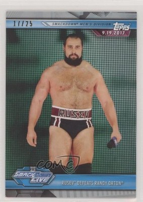 2019 Topps WWE Road to Wrestlemania Silver 17/25 Rusev Defeats Randy Orton 0c6