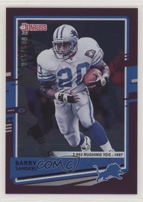 2020 Panini Donruss Season Stat Line 365/500 Barry Sanders #102 HOF s3g