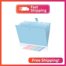 SKYDUE Expanding File Folder with 5 Pockets, Accordion File Organizer,Portable R
